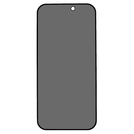 For iPhone 15 Privacy Tempered Glass Film Full Cover 180-degree Anti-spy Matte Screen Protector with Anti-dust Net