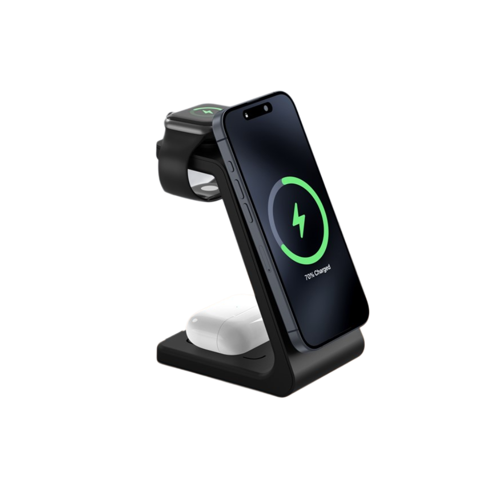 Magwave Stand 15W Qi 3-in-1 Wireless Charging Station