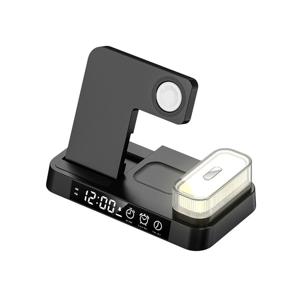 Magwave 15W Qi 6-in-1 Wireless Charger Digital Clock RGB LED
