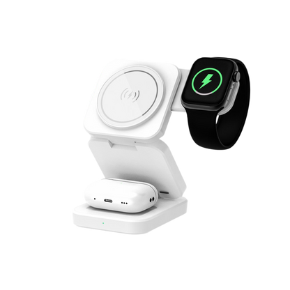 Magwave 15W Qi Compact 3-in-1 Wireless Charging Station