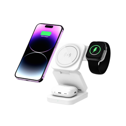Magwave 15W Qi Compact 3-in-1 Wireless Charging Station