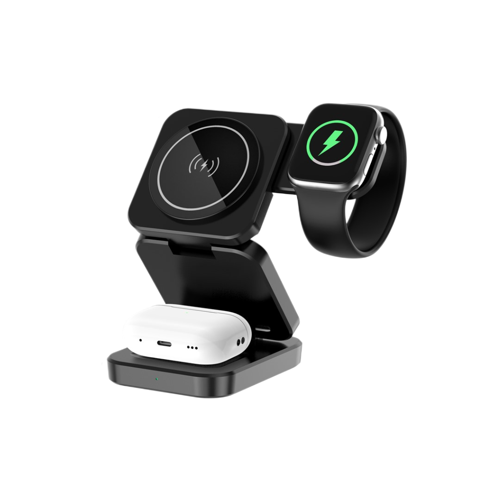 Magwave 15W Qi Compact 3-in-1 Wireless Charging Station