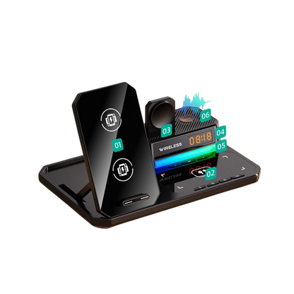 Magwave ClockFusion 15W Qi 6-in-1 Wireless Charging Station 30W
