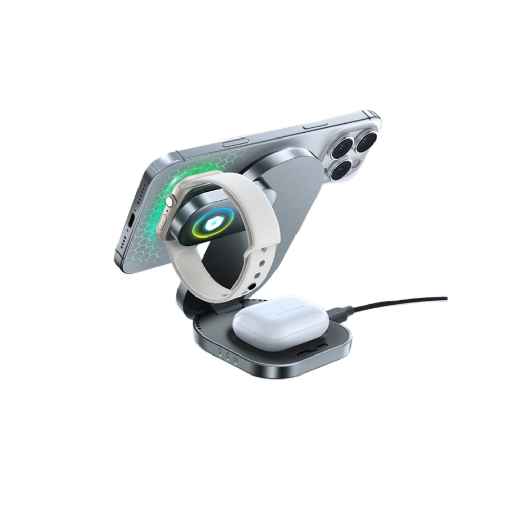 Magwave 15W Qi Curve 3-in-1 Wireless Charging Station