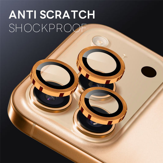 NORTHJO 1 Set For iPhone 17 Pro Max / 17 Pro Tempered Glass Camera Lens Film CD Veins Metal Ring Lens Guard