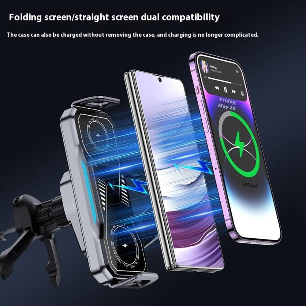 Wireless Charging Vent Mount Holder 15W with Ambient Light