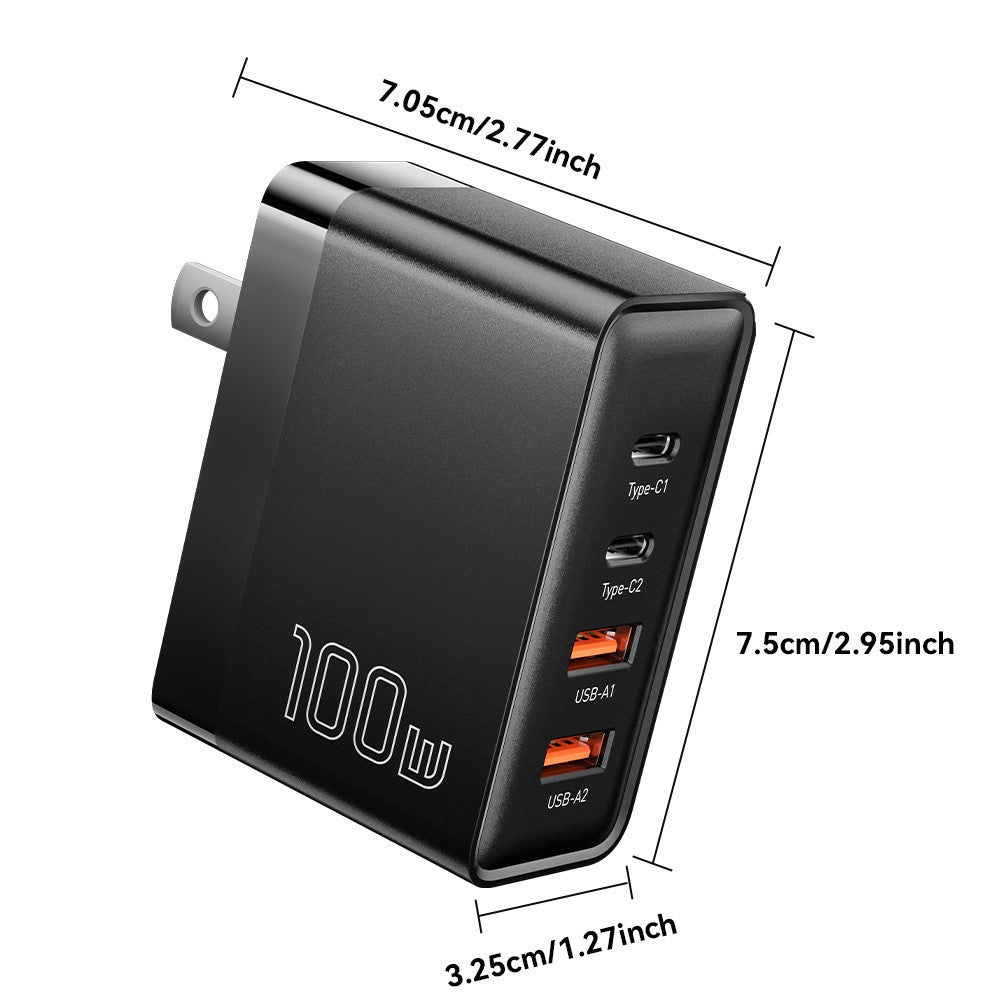 Charger Adapter 100W  2 USB-C + 2 USB-A Multi-Port
