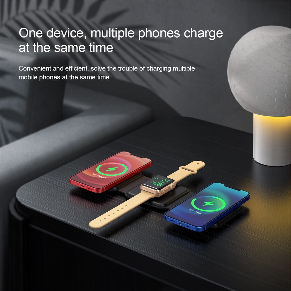 Magwave 15W Qi Foldable 3 in 1 Wireless Charging Station