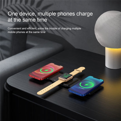 Magwave 15W Qi Foldable 3 in 1 Wireless Charging Station