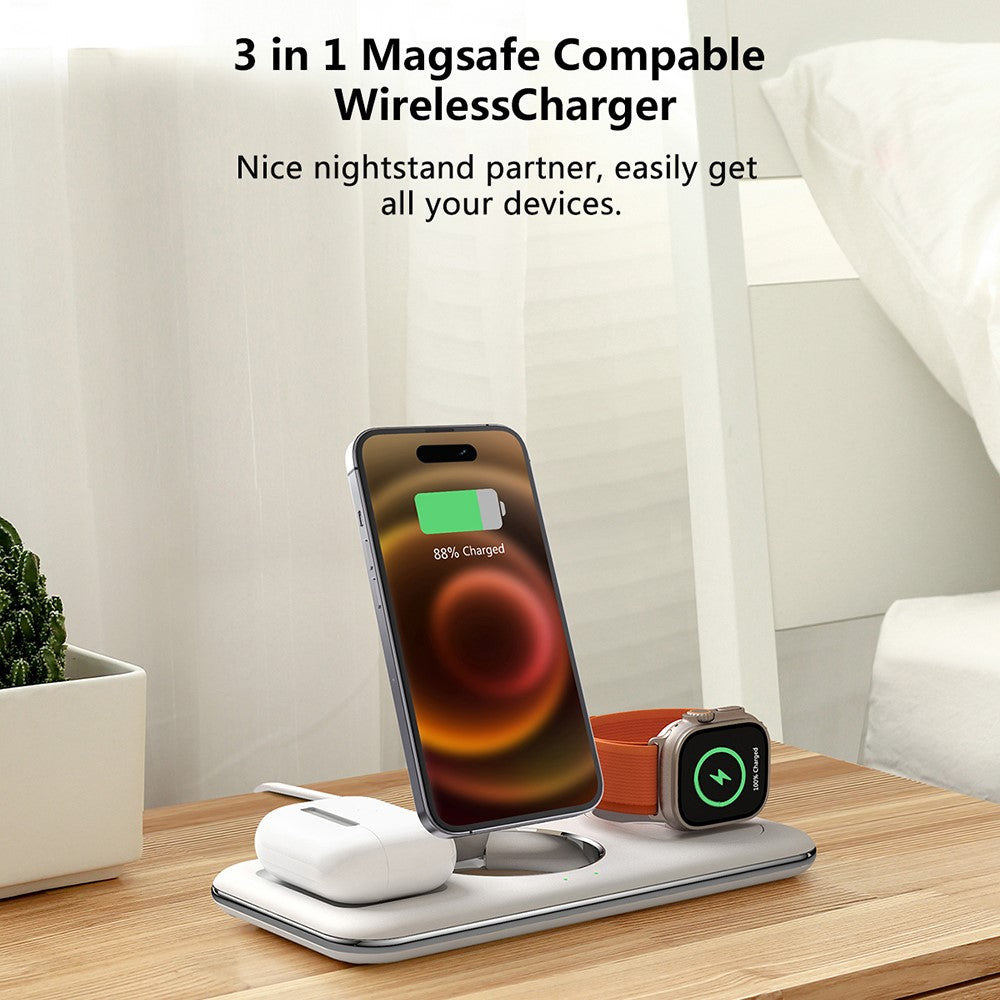 Magwave 15W Qi FluxStation 3 in 1 Wireless Charging Station