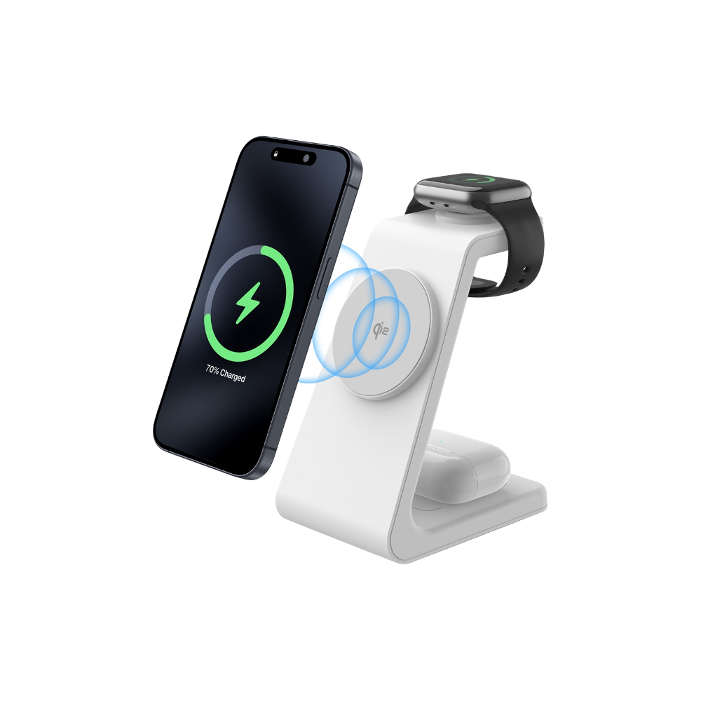 Magwave Stand 15W Qi 3-in-1 Wireless Charging Station