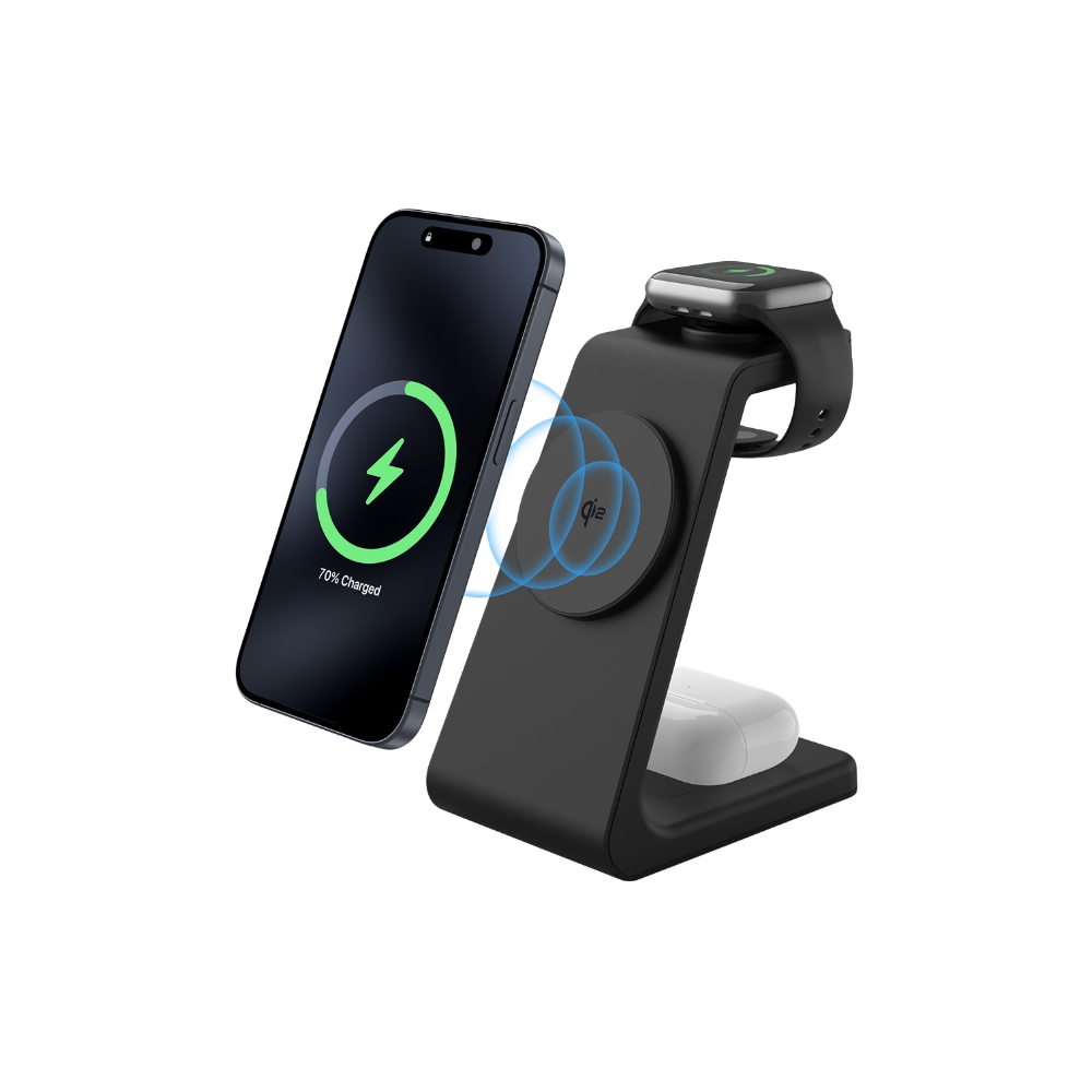 Magwave Stand 15W Qi 3-in-1 Wireless Charging Station