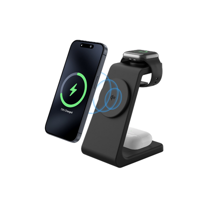 Magwave Stand 15W Qi 3-in-1 Wireless Charging Station