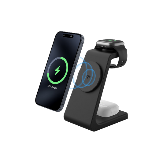 Magwave Stand 15W Qi 3-in-1 Wireless Charging Station