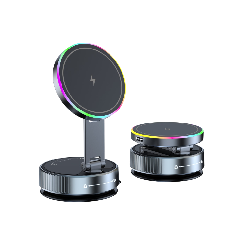 Magwave 15W Rotating Wireless Charging Stand with Colorful Ambient Light