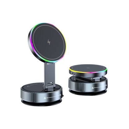 Magwave 15W Rotating Wireless Charging Stand with Colorful Ambient Light