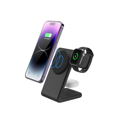 Magwave 15W Qi QuickVolt 3-in-1 Wireless Charging Station