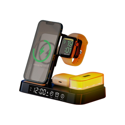 Magwave 15W Qi 6-in-1  Wireless Charger Digital Clock RGB LED