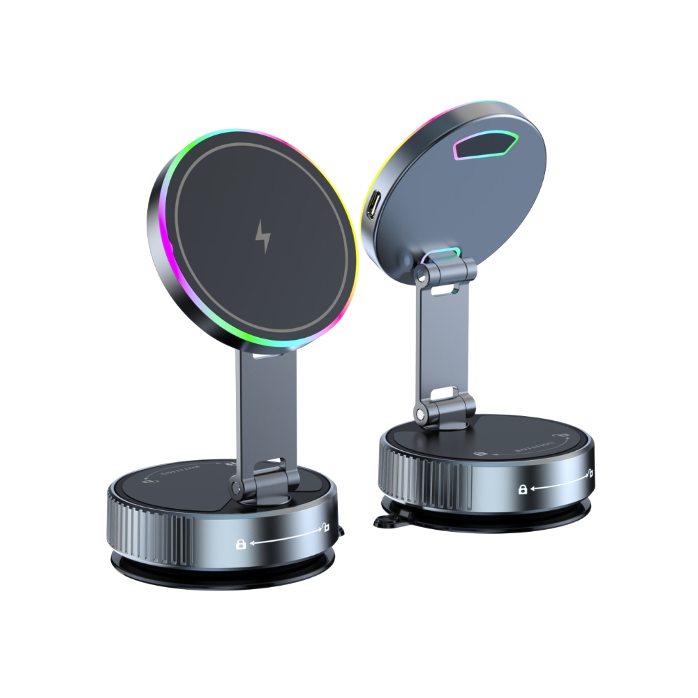 Magwave 15W Rotating Wireless Charging Stand with Colorful Ambient Light